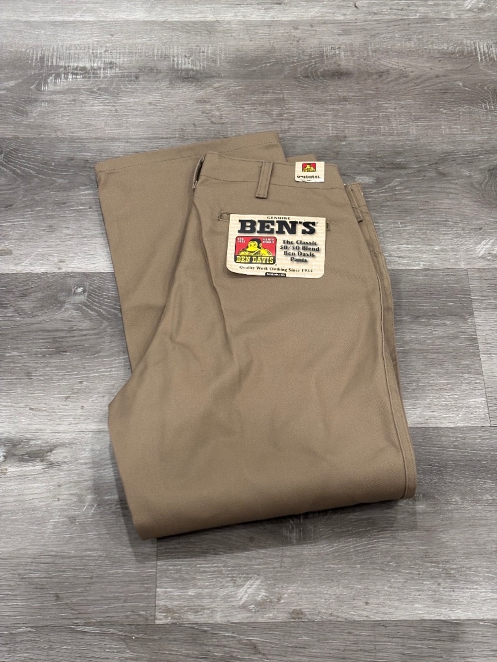 Ben Davis Genuine Ben's Workwear Pants Canvas Khaki Gorilla Mens 34X30 NWT